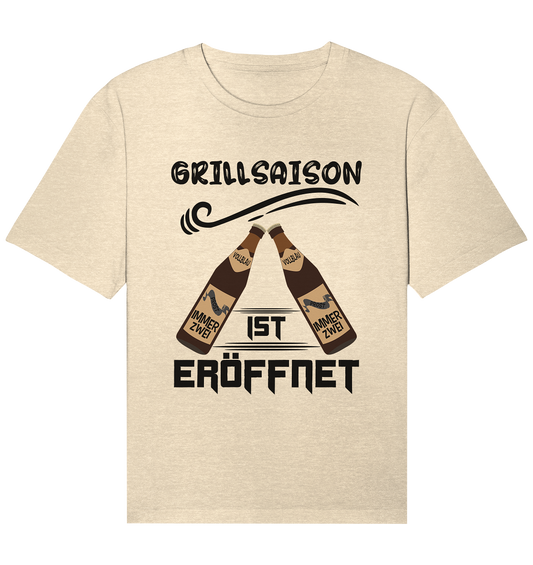 Grillsaison ist eröffnet, Grillen, Party, Feiern, Schwarzes Design - Organic Relaxed Shirt