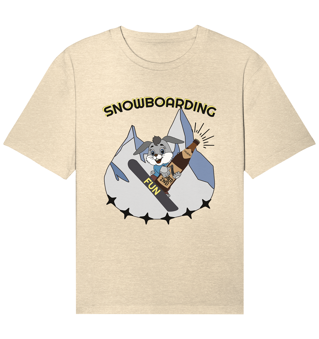 Snowboarding, Apres- Ski, Snowboard, Skihase und Bier - Organic Relaxed Shirt