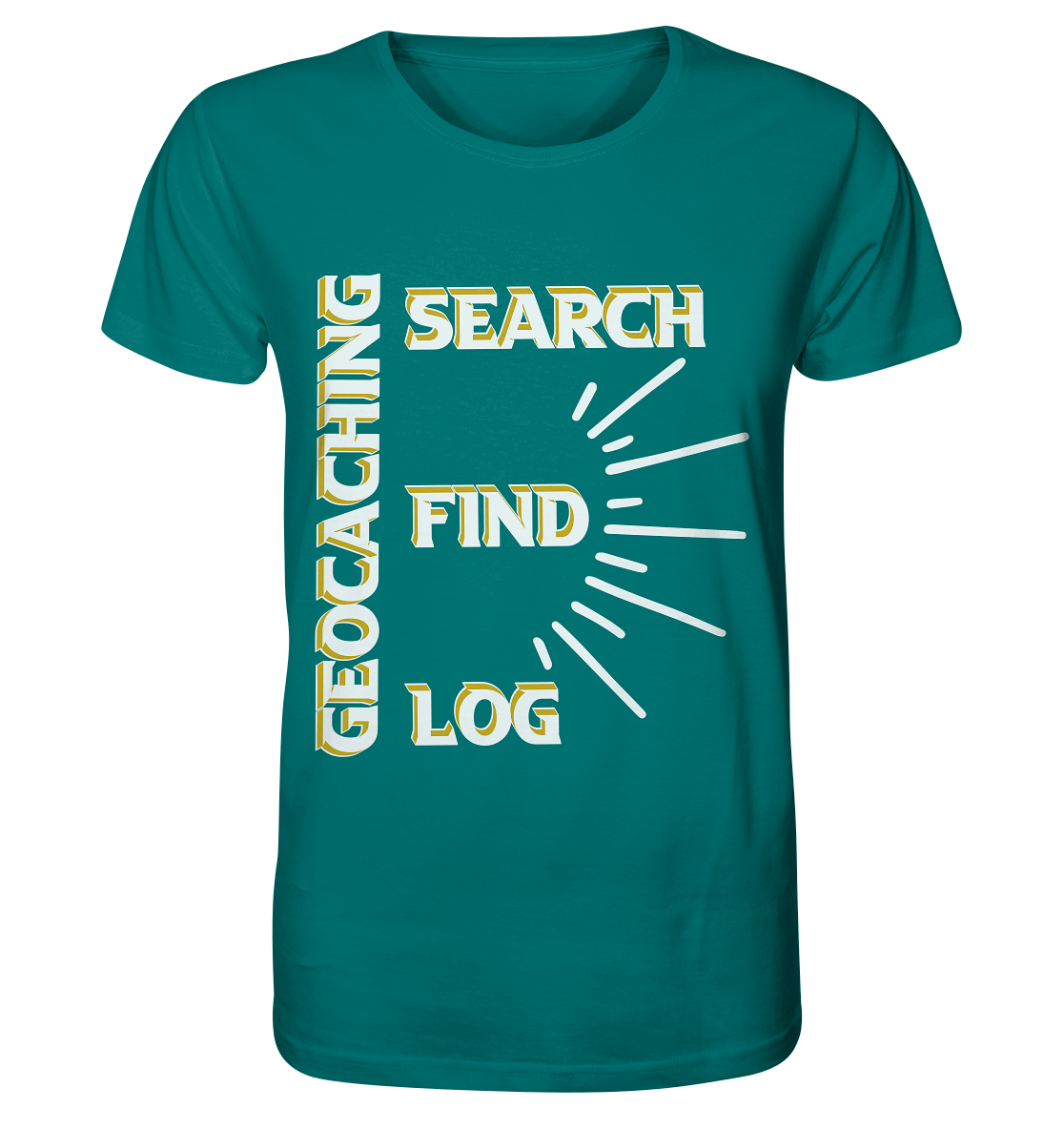 Geocaching-SEARCH-FIND-LOG, Cache Helles Disign - Organic Shirt