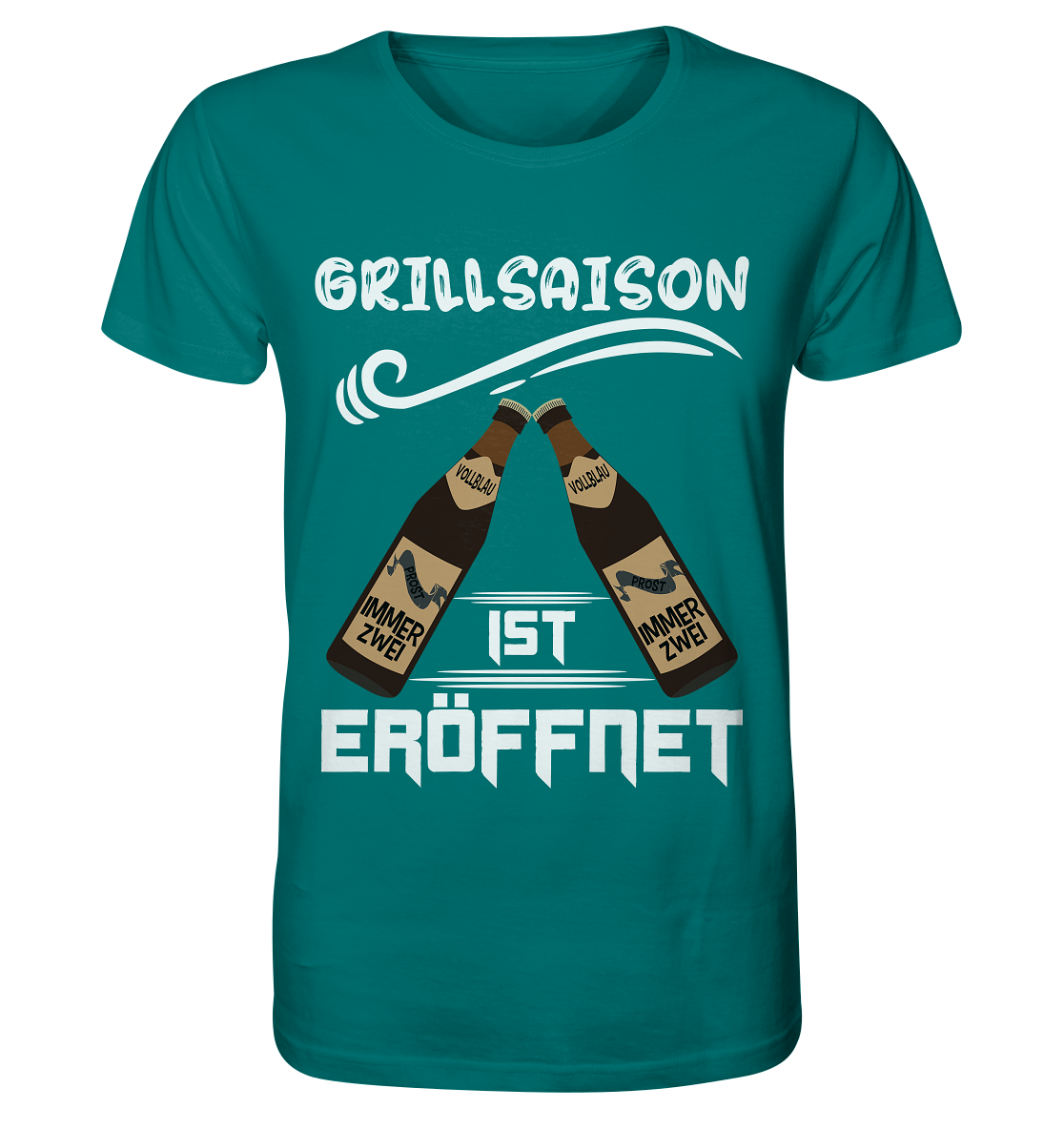 Grillsaison ist eröffnet, Grillen, Party, Feiern, Helles Design - Organic Shirt