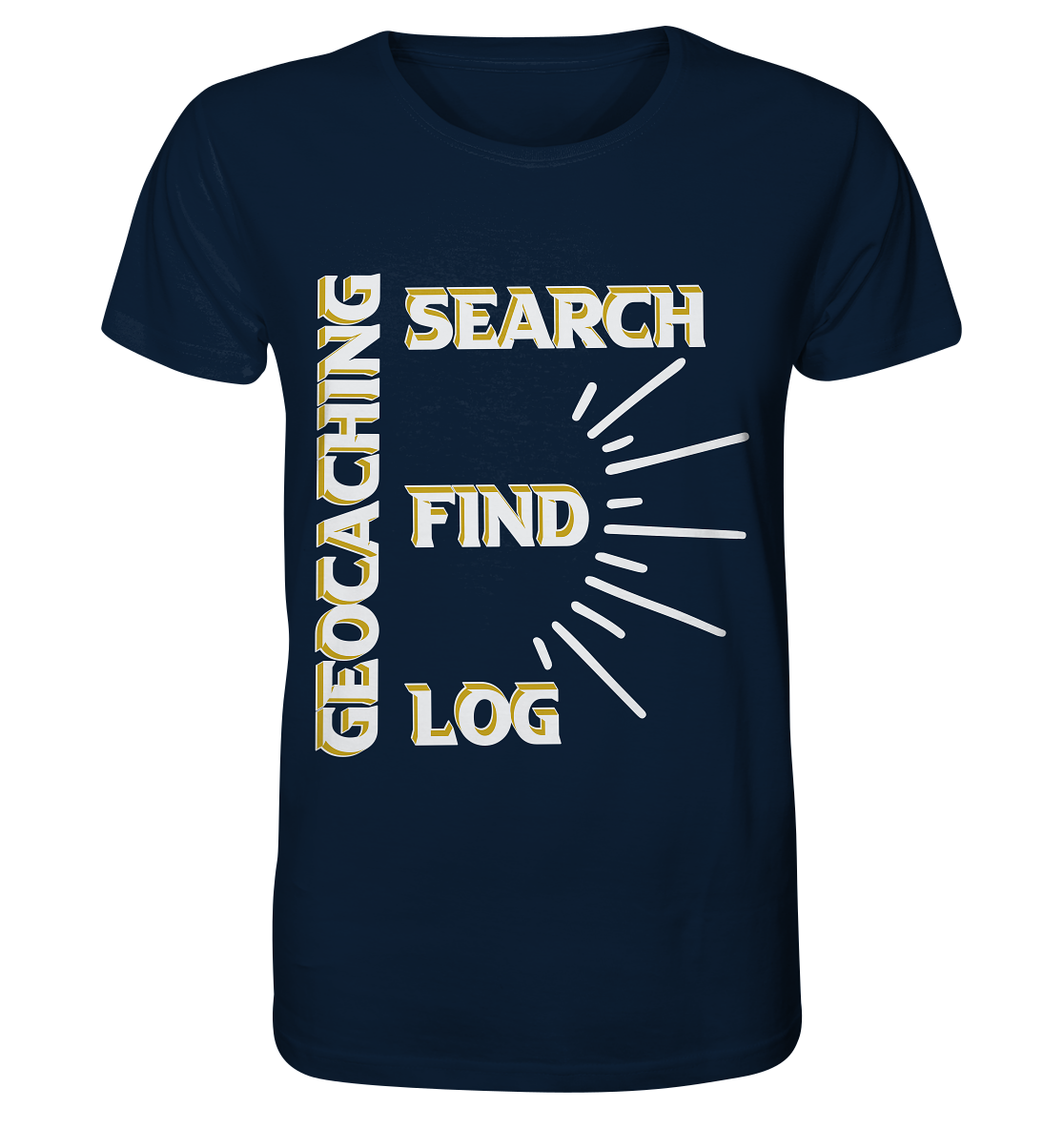 Geocaching-SEARCH-FIND-LOG, Cache Helles Disign - Organic Shirt