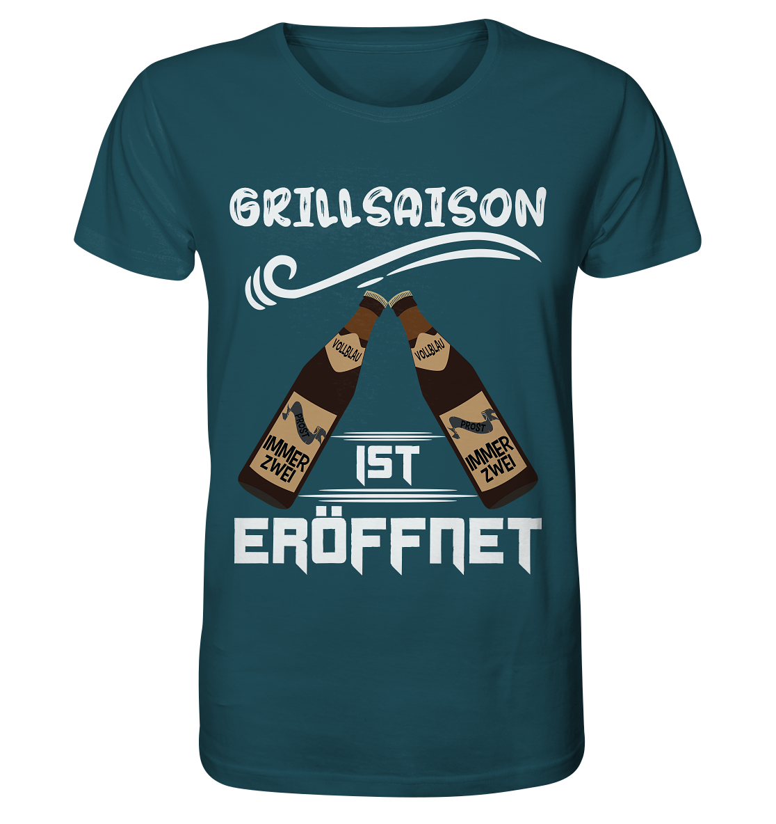 Grillsaison ist eröffnet, Grillen, Party, Feiern, Helles Design - Organic Shirt