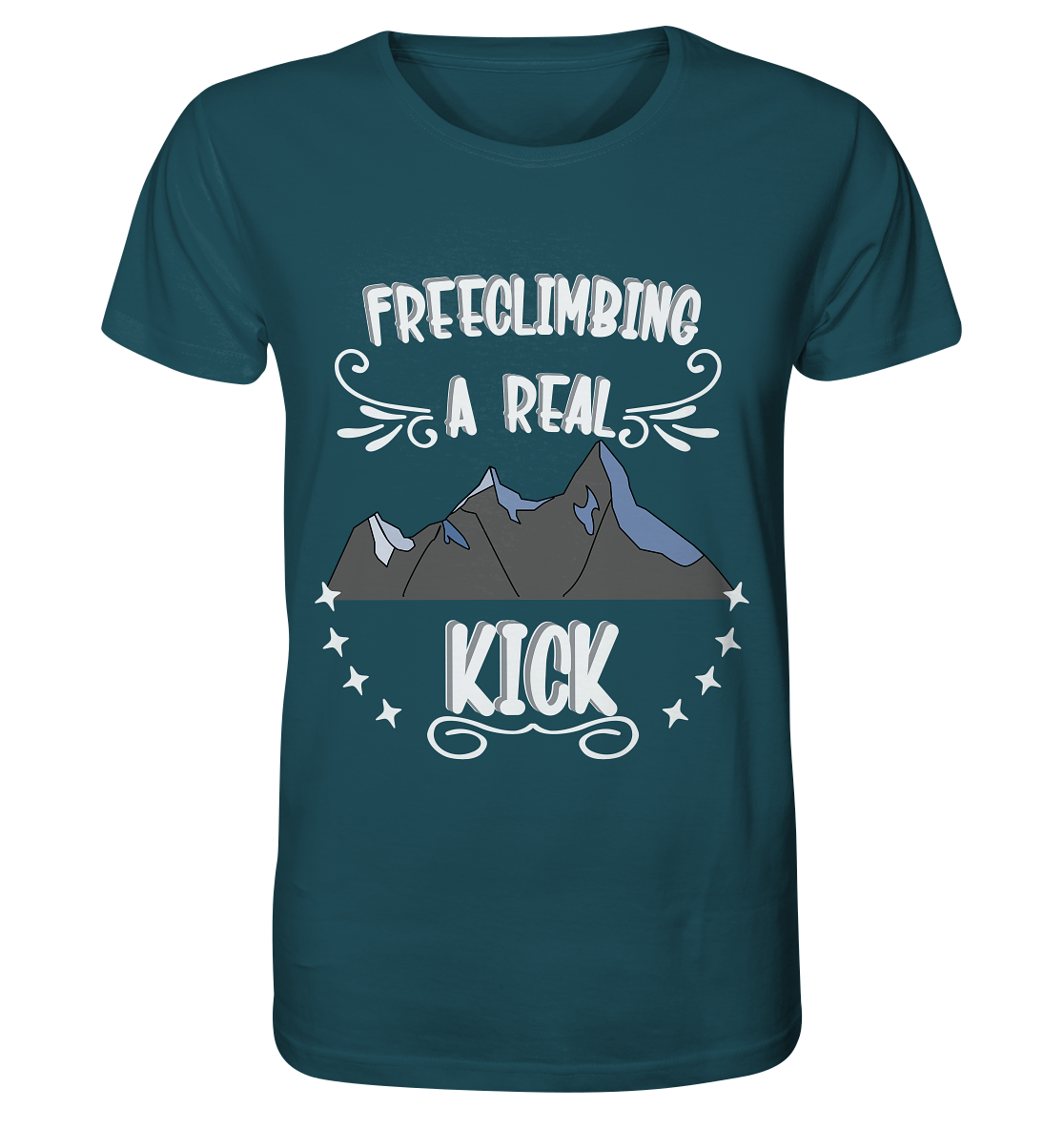 Freeclimbing - a real kick, sportlich & gefährlich - Organic Shirt