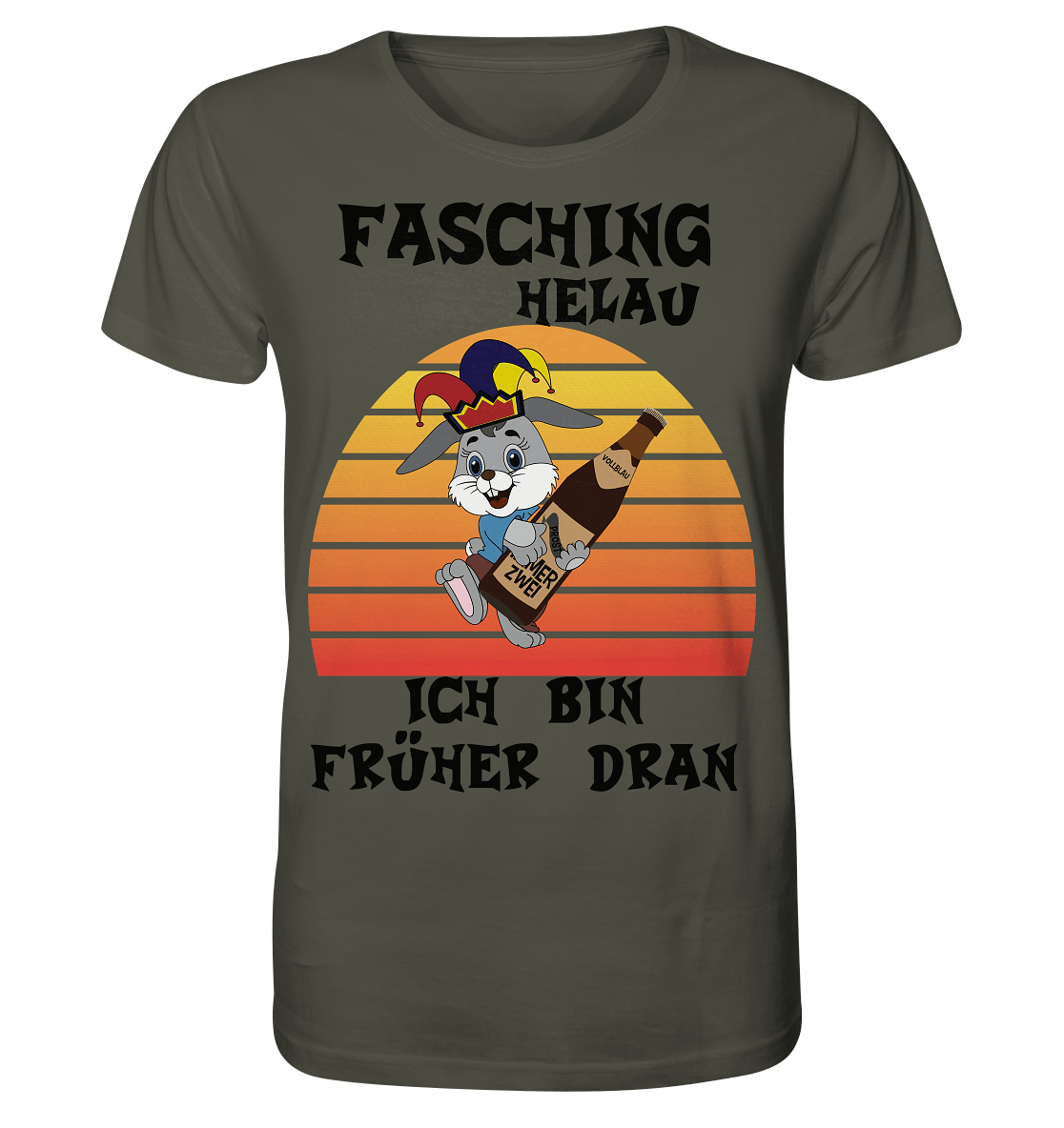 Fasching Helau, Osterhase feiert Karneval, Helau - Organic Shirt