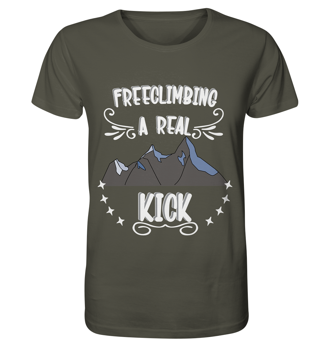 Freeclimbing - a real kick, sportlich & gefährlich - Organic Shirt