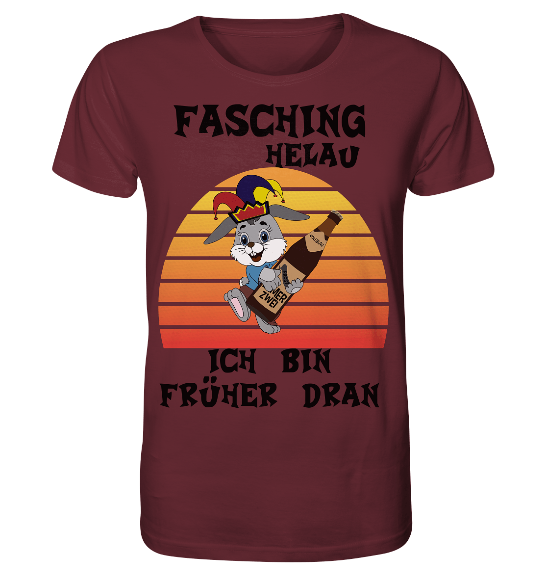 Fasching Helau, Osterhase feiert Karneval, Helau - Organic Shirt