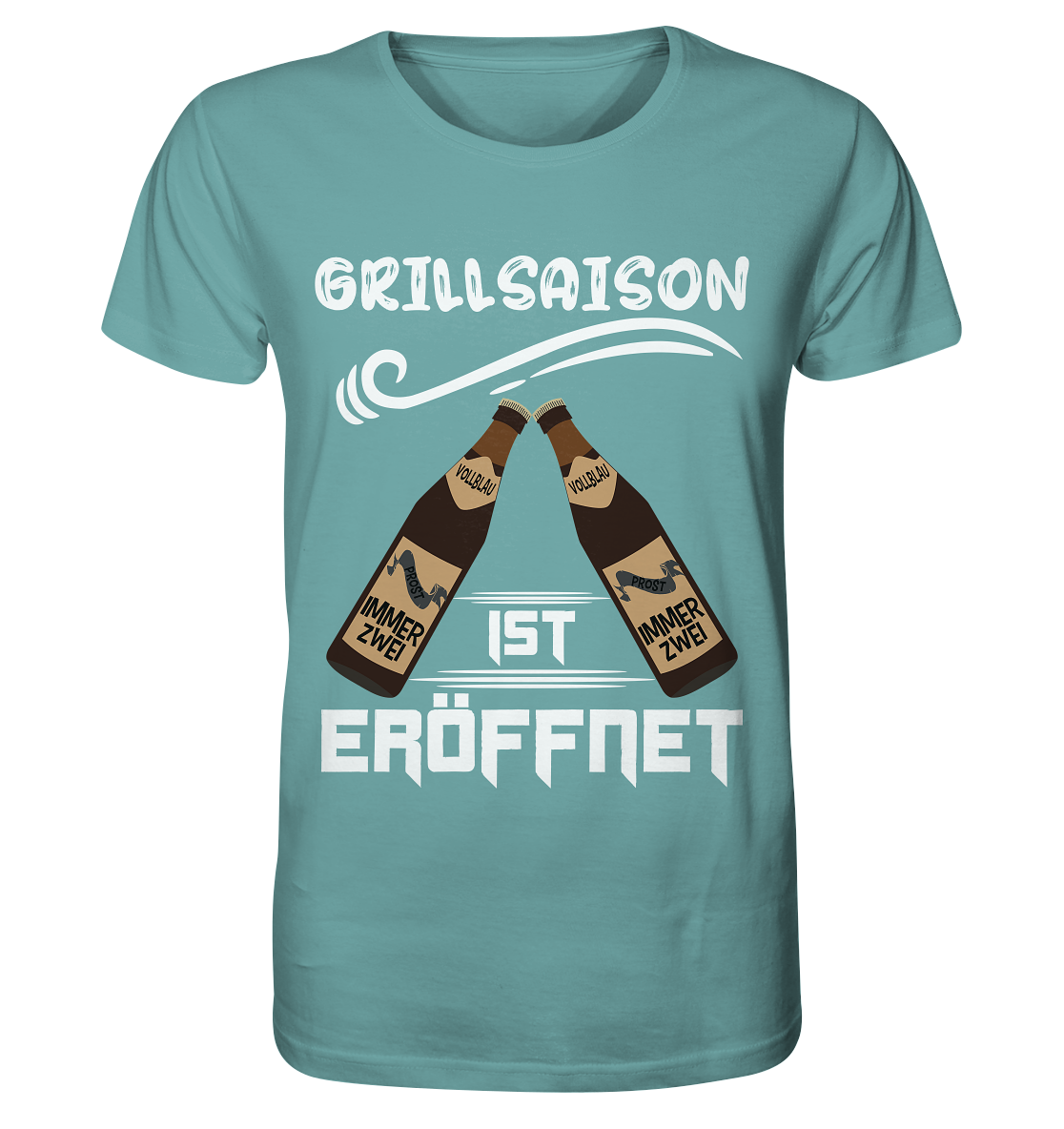 Grillsaison ist eröffnet, Grillen, Party, Feiern, Helles Design - Organic Shirt