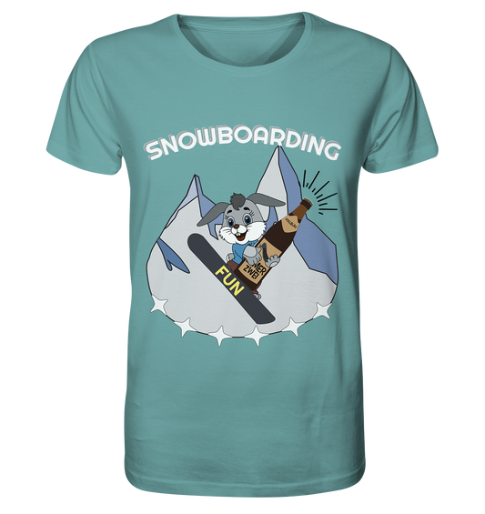 Snowboarder, Apres- Ski, Party danach, Piste, Helles Design - Organic Shirt