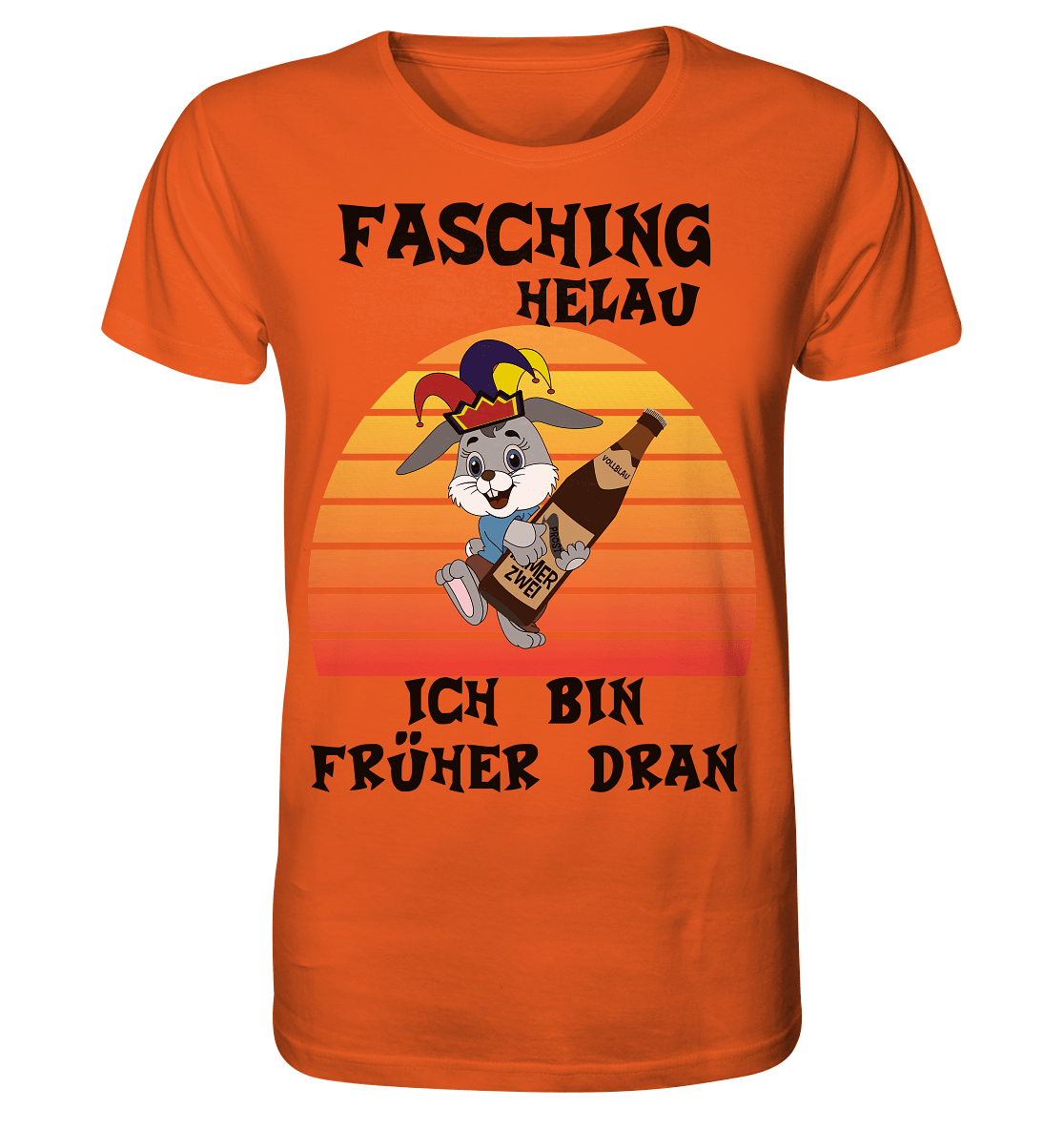 Fasching Helau, Osterhase feiert Karneval, Helau - Organic Shirt