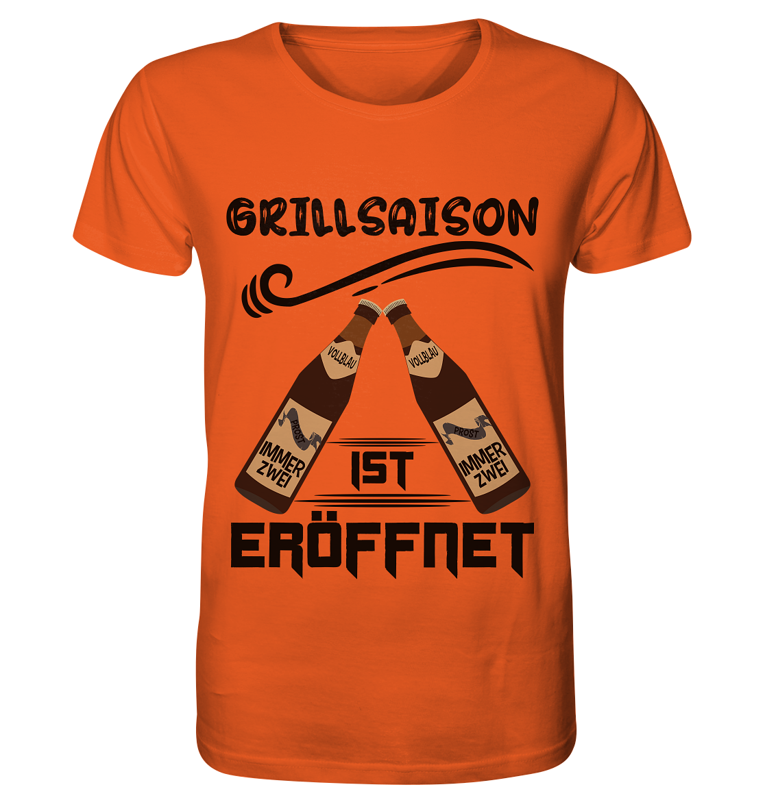 Grillsaison ist eröffnet, Grillen, Party, Feiern, Schwarzes Design - Organic Shirt