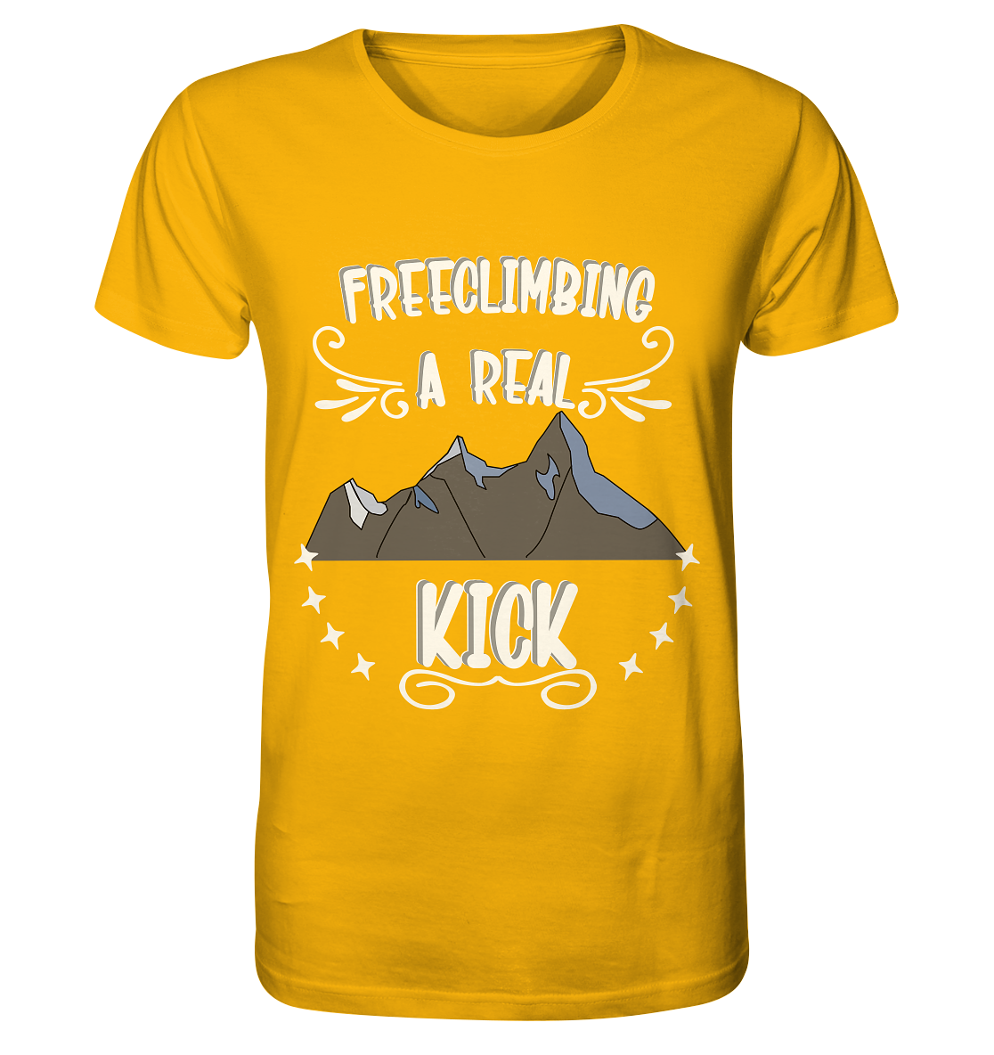 Freeclimbing - a real kick, sportlich & gefährlich - Organic Shirt