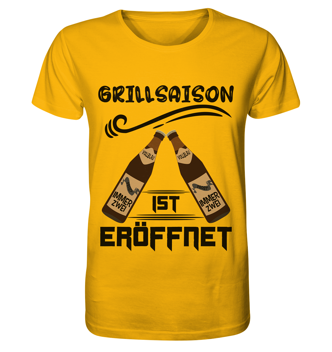 Grillsaison ist eröffnet, Grillen, Party, Feiern, Schwarzes Design - Organic Shirt