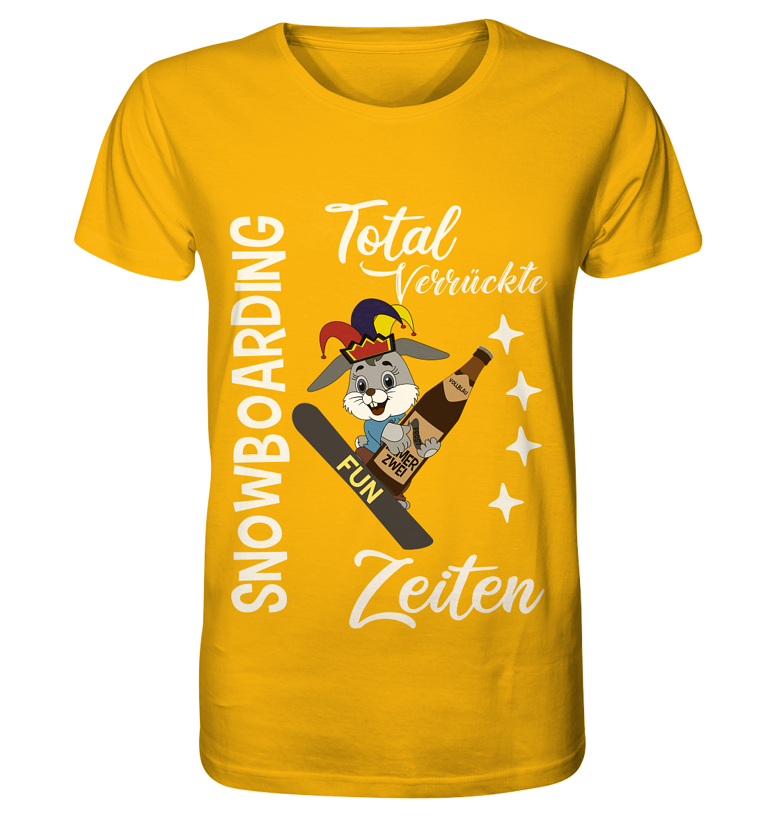 Snowboarding, verrückte Zeiten, Snowboarder, Osterhase - Organic Shirt