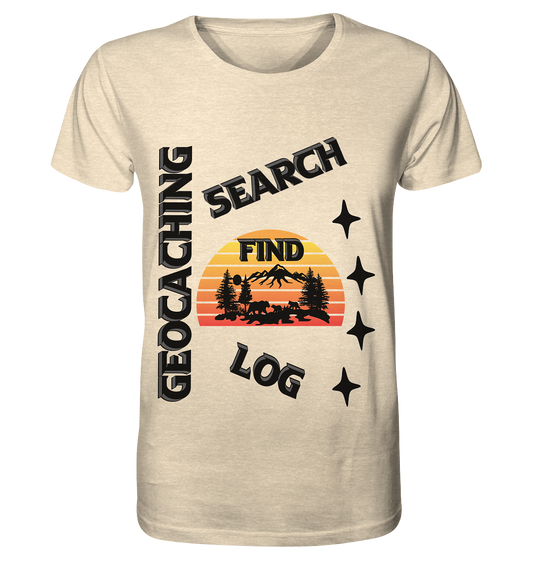 Geocaching, Suchen, Finden und Log, Geocache Schwarzes Design Mounten - Organic Shirt