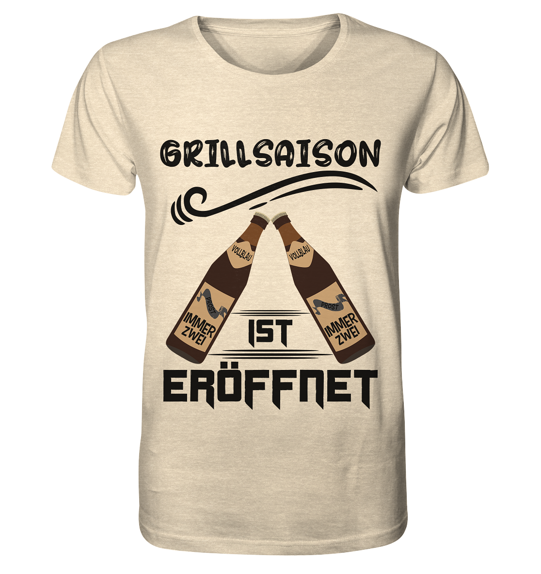 Grillsaison ist eröffnet, Grillen, Party, Feiern, Schwarzes Design - Organic Shirt