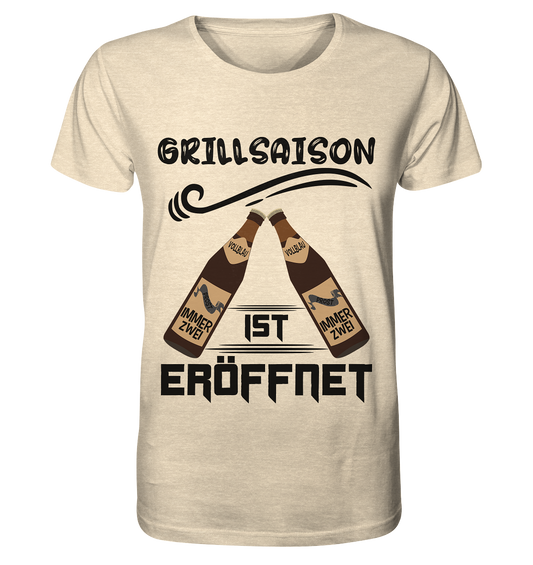 Grillsaison ist eröffnet, Grillen, Party, Feiern, Schwarzes Design - Organic Shirt