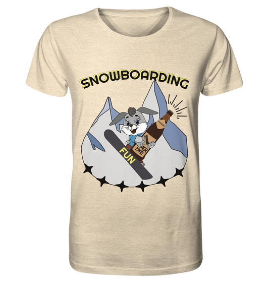 Snowboarding, Apres- Ski, Snowboard, Skihase und Bier - Organic Shirt