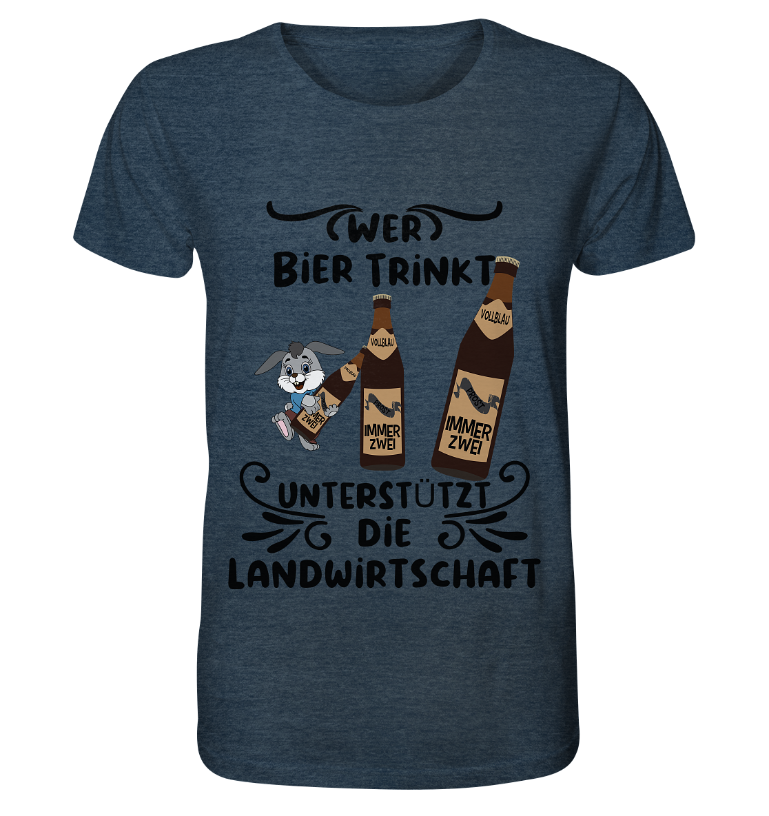 Wer Bier trinkt, Landwirtschaft unterstützen, Party - Organic Shirt (meliert)