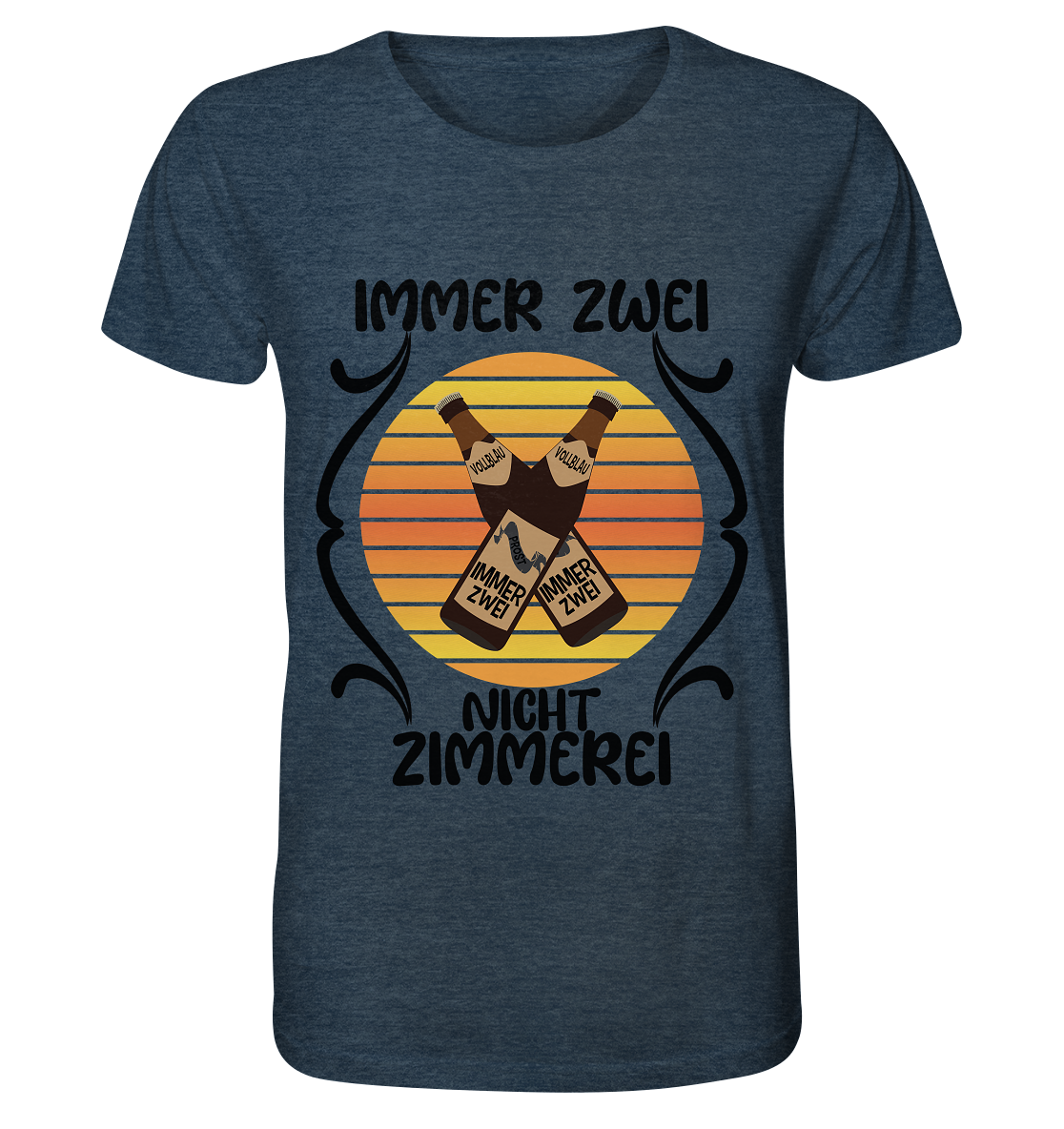 Immer Zwei, Nicht Zimmerei, witziges für den Alltag - Organic Shirt (meliert)