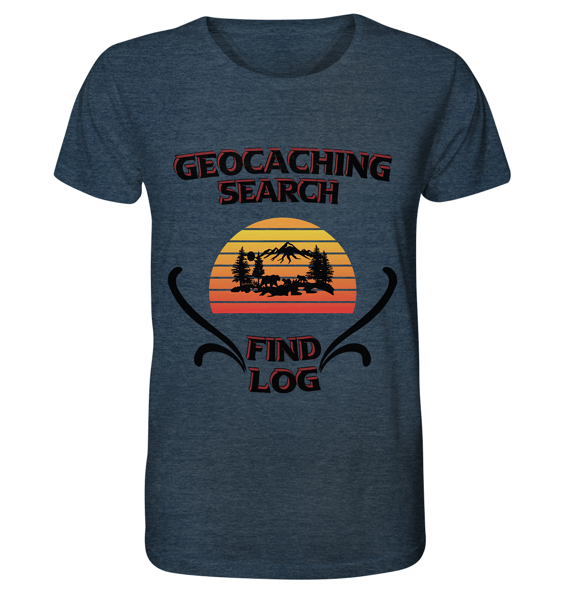 Geocaching, Suchen, Finden und Log, Geocaches - Organic Shirt (meliert)