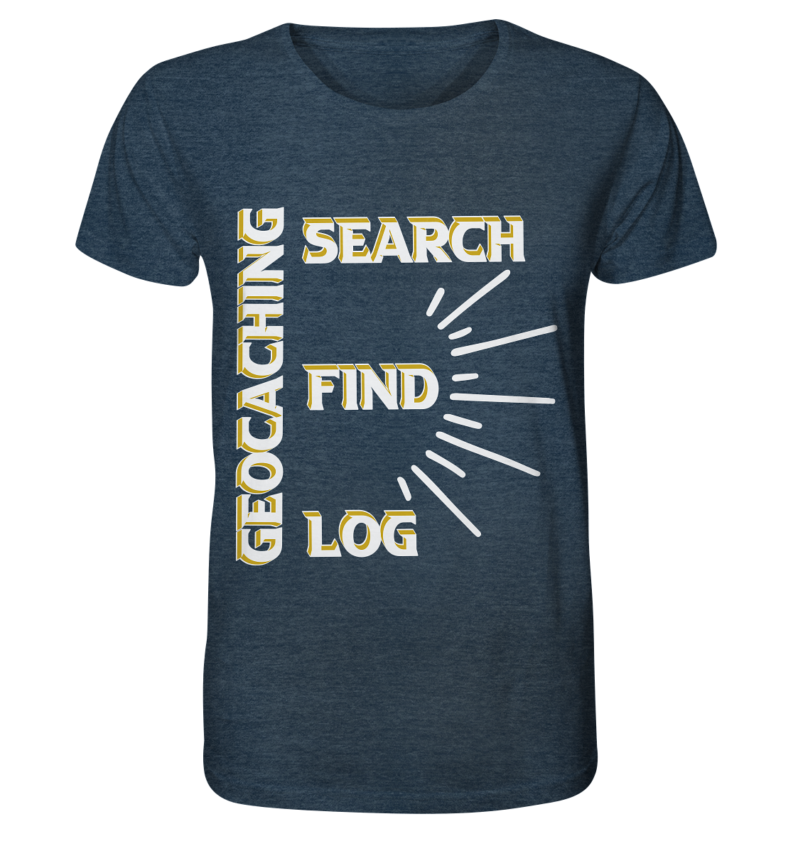 Geocaching-SEARCH-FIND-LOG, Cache Helles Disign - Organic Shirt (meliert)