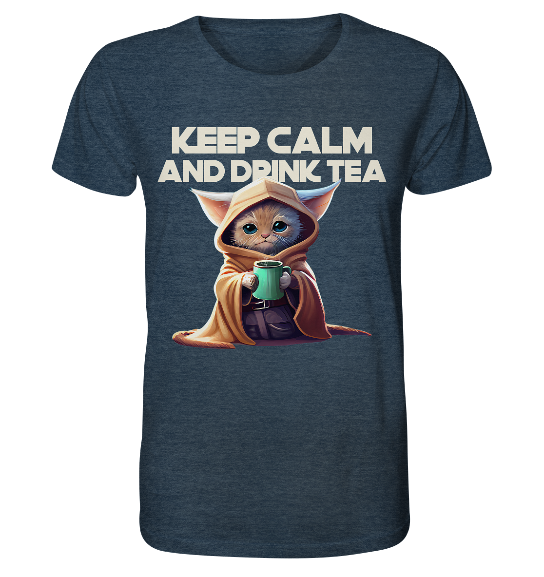 T-Shirt- Keep Calm- coole Basic für jeden Look- Organic Shirt meliert