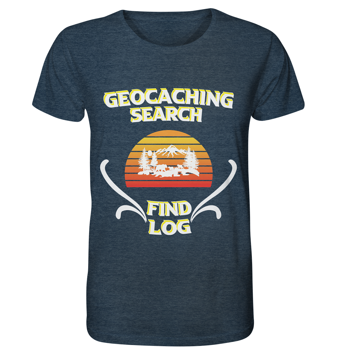 Geocaching, Suchen, Finden und Log, Geocache - Organic Shirt (meliert)