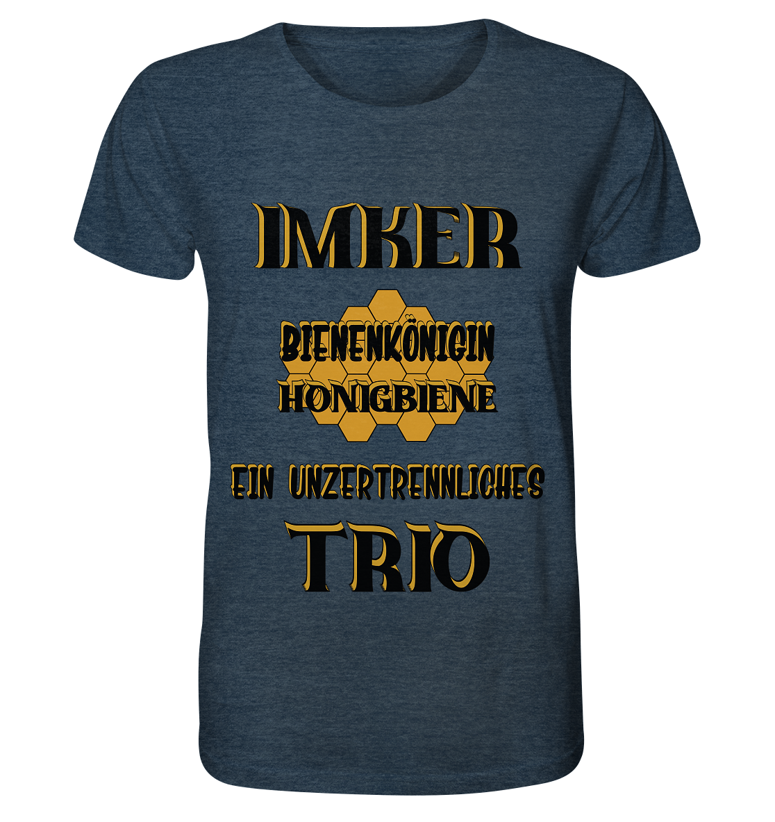 Imker- Bienenkönigin und Honigbiene einTeam, schwarzes Design - Organic Shirt (meliert)