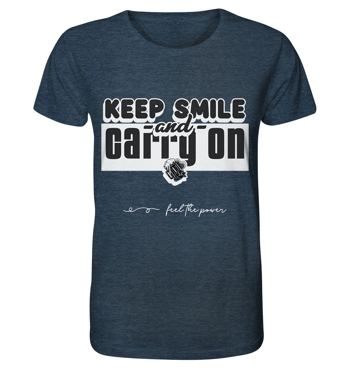 "Keep Smile"  - Organic Shirt (meliert)