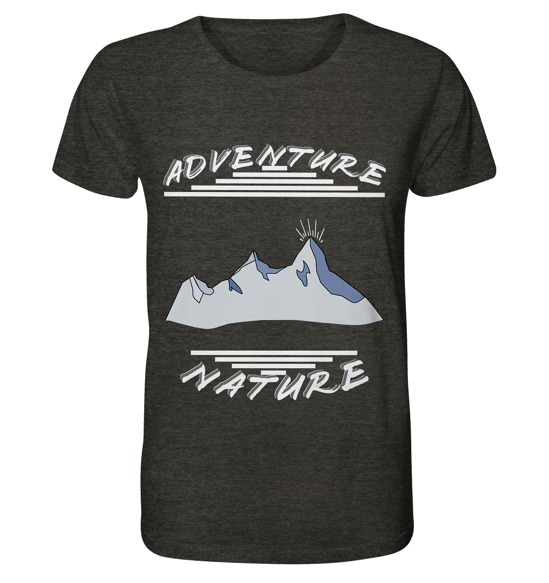 Adventure Nature, Abenteuer Natur, Camping, Geocaching - Organic Shirt (meliert)