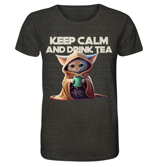 T-Shirt- Keep Calm- coole Basic für jeden Look- Organic Shirt meliert