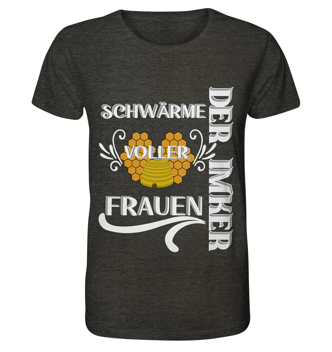 Der Imker, schwärme voller Frauen, Imkerei, Helden, Helles Motiv - Organic Shirt (meliert)