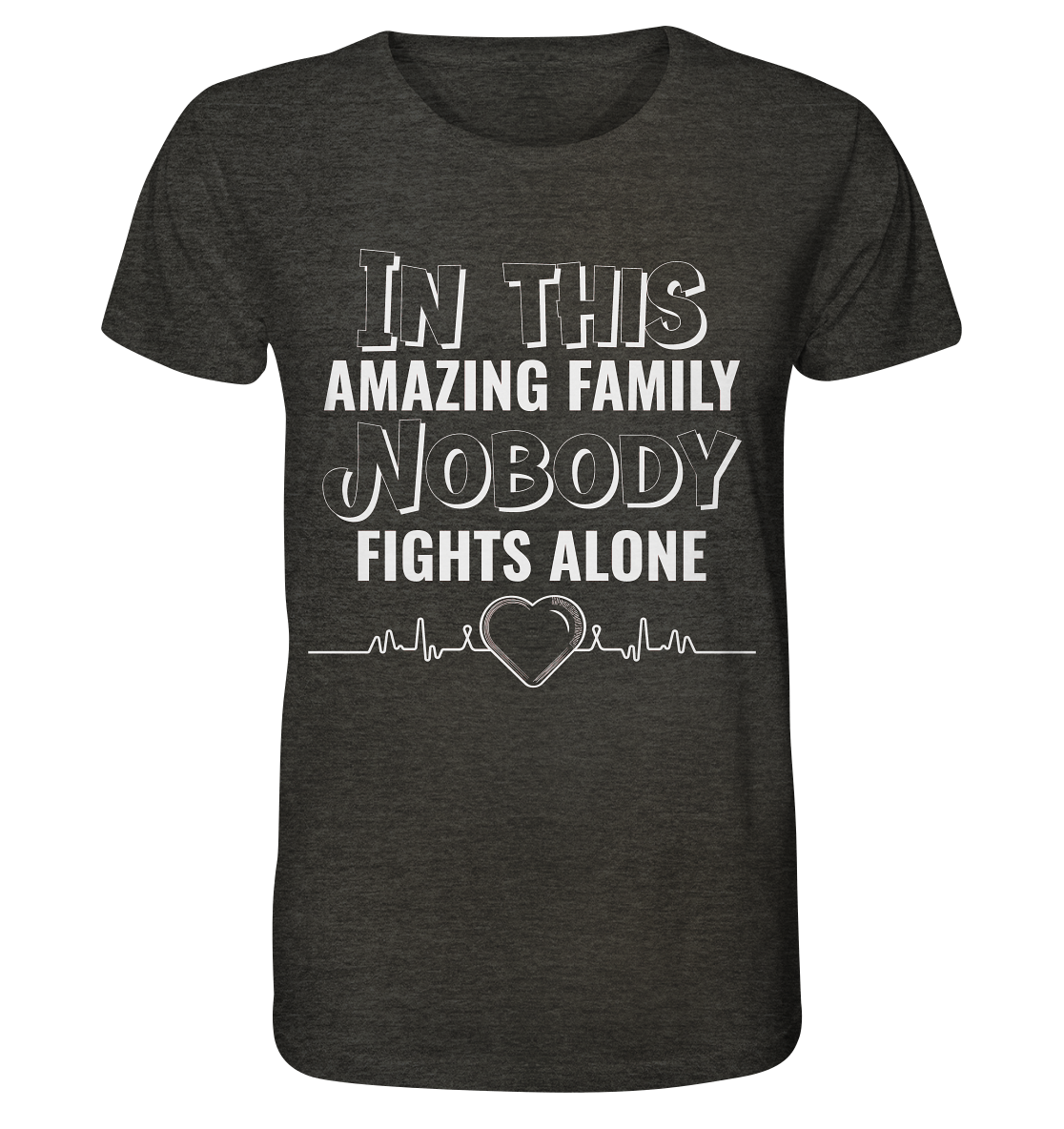 NOBODY FIGHTS ALONE- Streetwear, Casual Fashion für die ganze Familie - Organic Shirt (meliert)