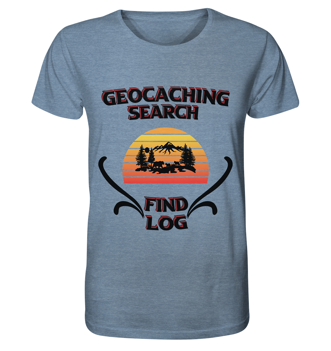 Geocaching, Suchen, Finden und Log, Geocaches - Organic Shirt (meliert)