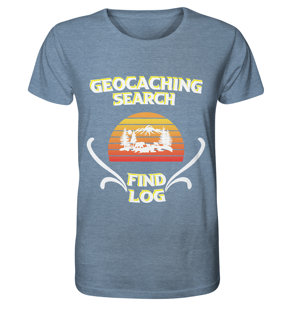 Geocaching, Suchen, Finden und Log, Geocache - Organic Shirt (meliert)