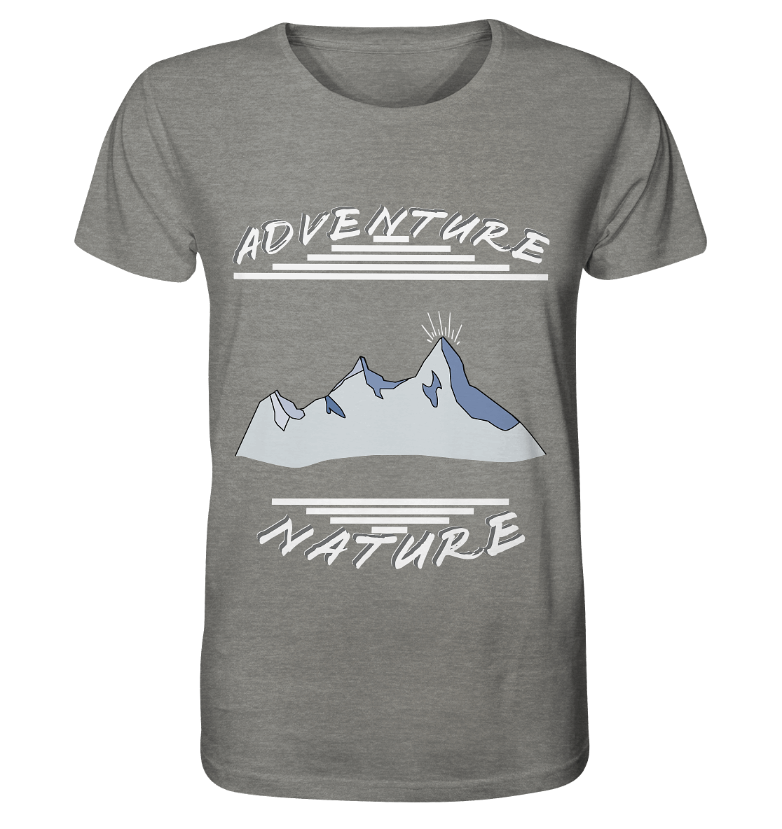 Adventure Nature, Abenteuer Natur, Camping, Geocaching - Organic Shirt (meliert)