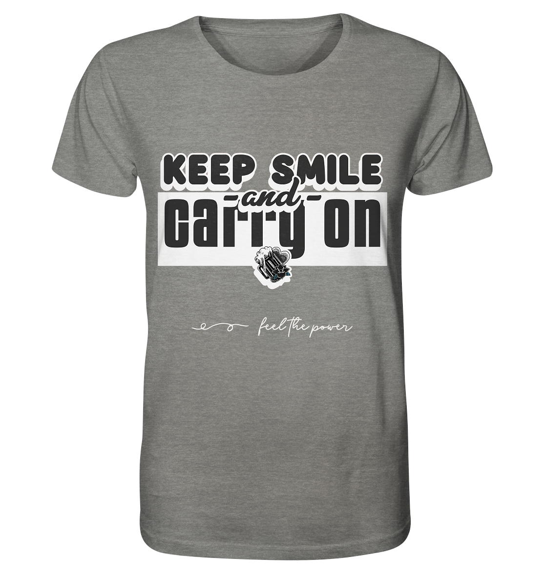 "Keep Smile"  - Organic Shirt (meliert)