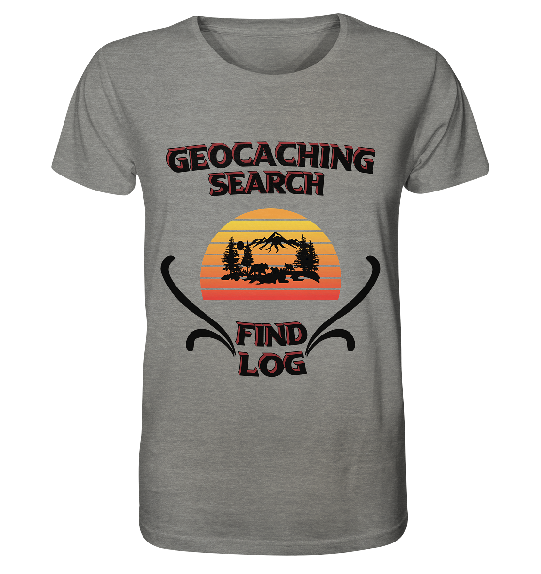 Geocaching, Suchen, Finden und Log, Geocaches - Organic Shirt (meliert)