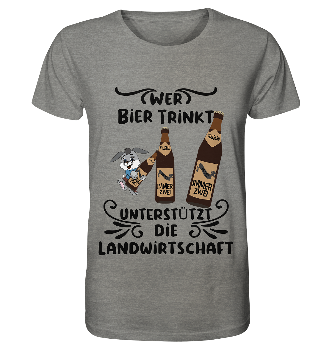 Wer Bier trinkt, Landwirtschaft unterstützen, Party - Organic Shirt (meliert)