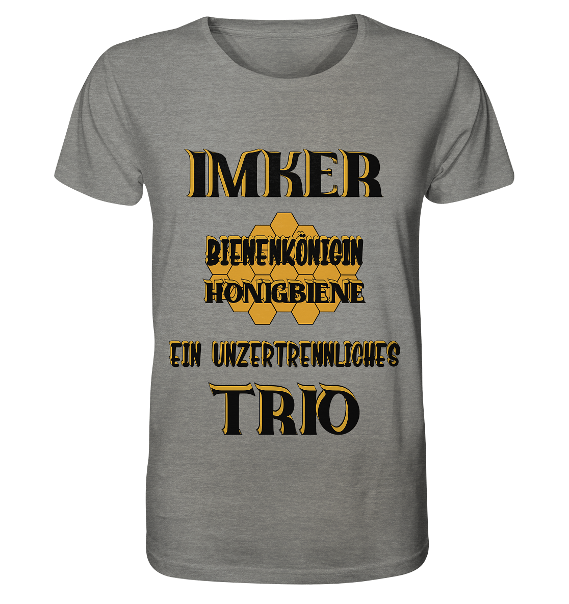 Imker- Bienenkönigin und Honigbiene einTeam, schwarzes Design - Organic Shirt (meliert)