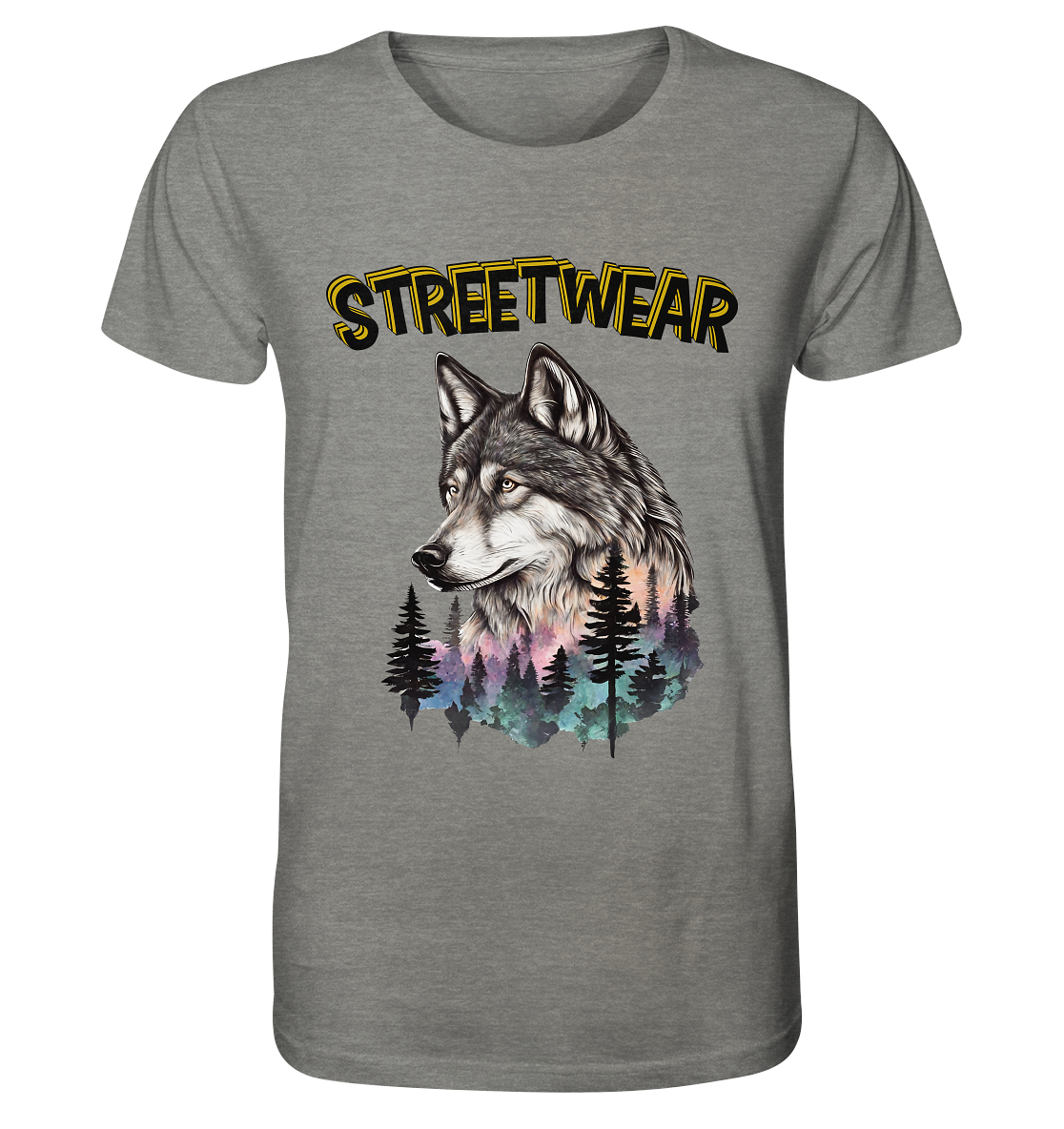 Streetwear Wildlife Design - Organic Shirt (meliert)