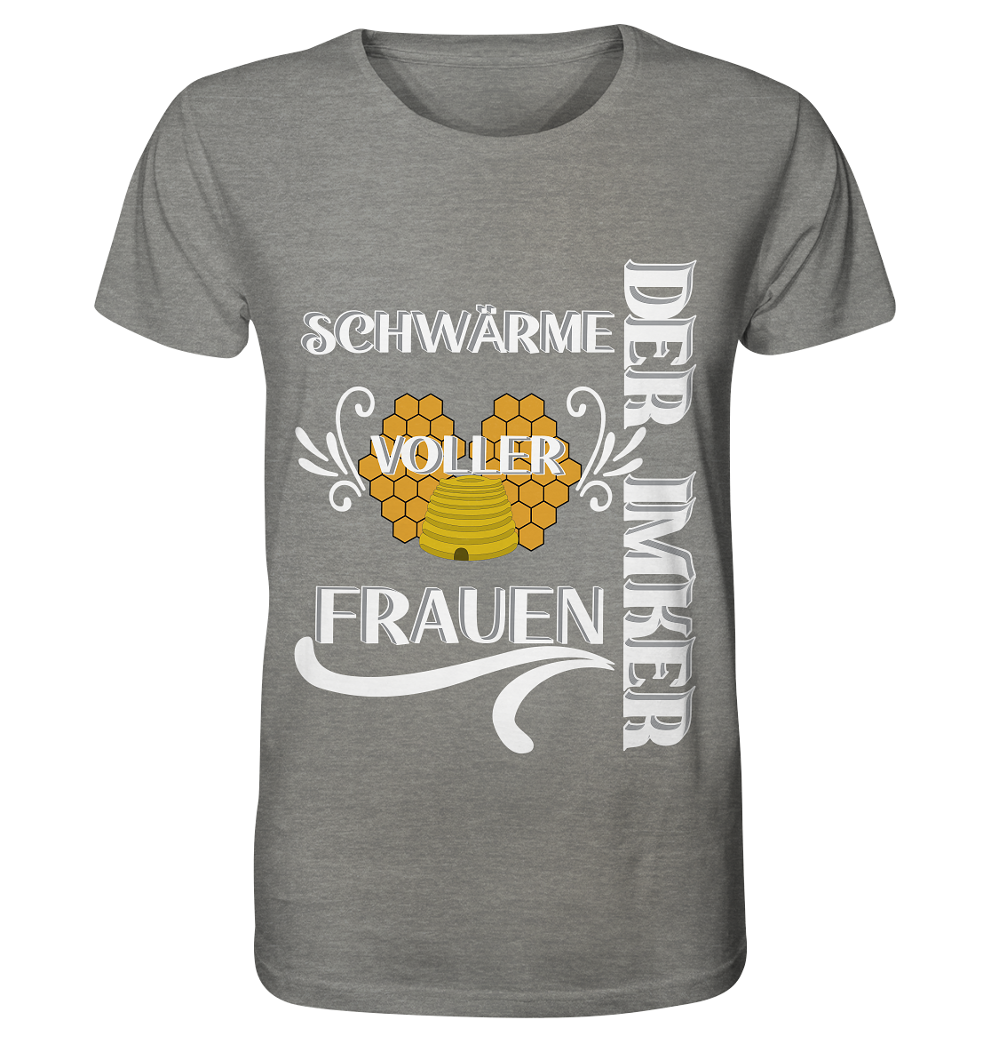 Der Imker, schwärme voller Frauen, Imkerei, Helden, Helles Motiv - Organic Shirt (meliert)