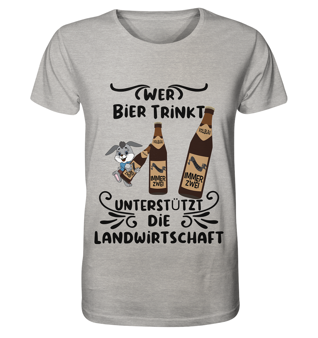 Wer Bier trinkt, Landwirtschaft unterstützen, Party - Organic Shirt (meliert)