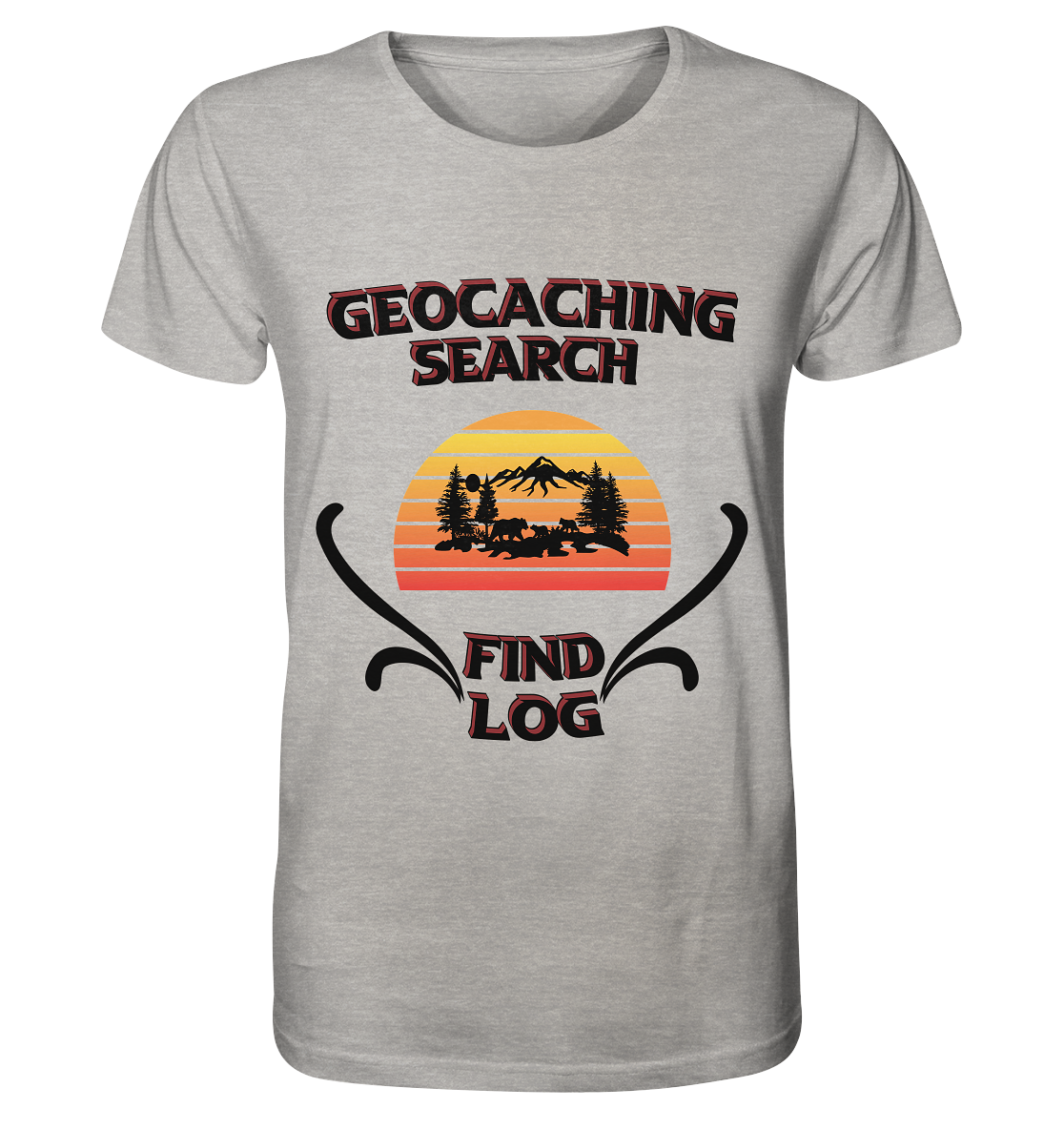 Geocaching, Suchen, Finden und Log, Geocaches - Organic Shirt (meliert)