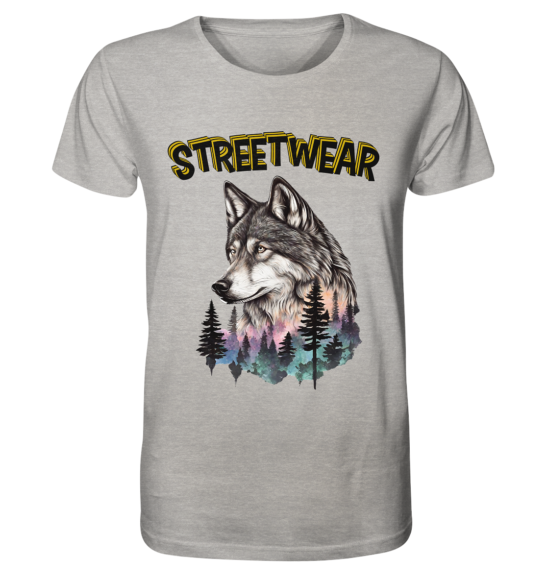 Streetwear Wildlife Design - Organic Shirt (meliert)