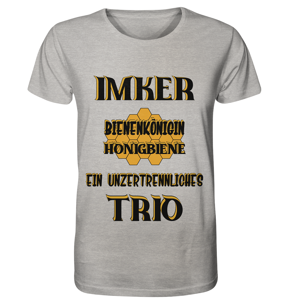 Imker- Bienenkönigin und Honigbiene einTeam, schwarzes Design - Organic Shirt (meliert)