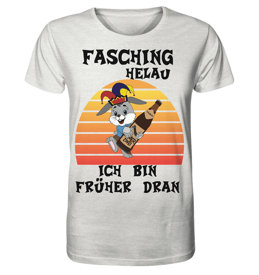 Fasching Helau, Osterhase feiert Karneval, Helau - Organic Shirt (meliert)