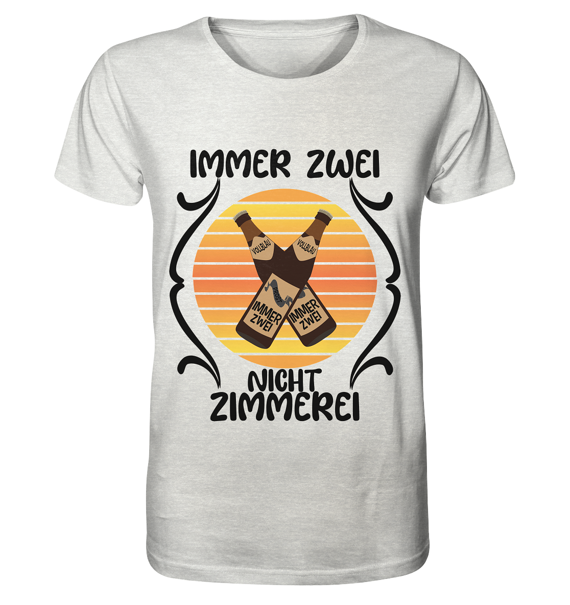 Immer Zwei, Nicht Zimmerei, witziges für den Alltag - Organic Shirt (meliert)