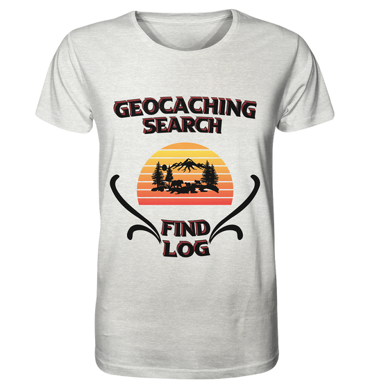 Geocaching, Suchen, Finden und Log, Geocaches - Organic Shirt (meliert)