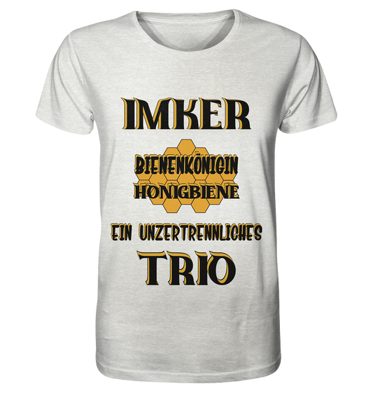 Imker- Bienenkönigin und Honigbiene einTeam, schwarzes Design - Organic Shirt (meliert)